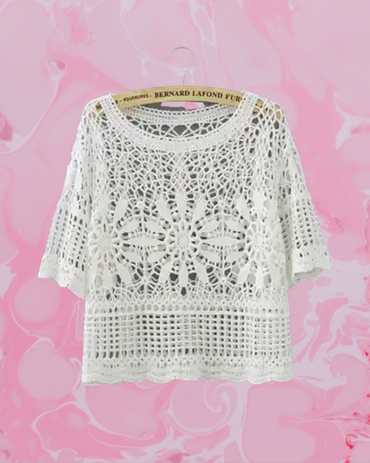 Crochet Top Sunflower Natural