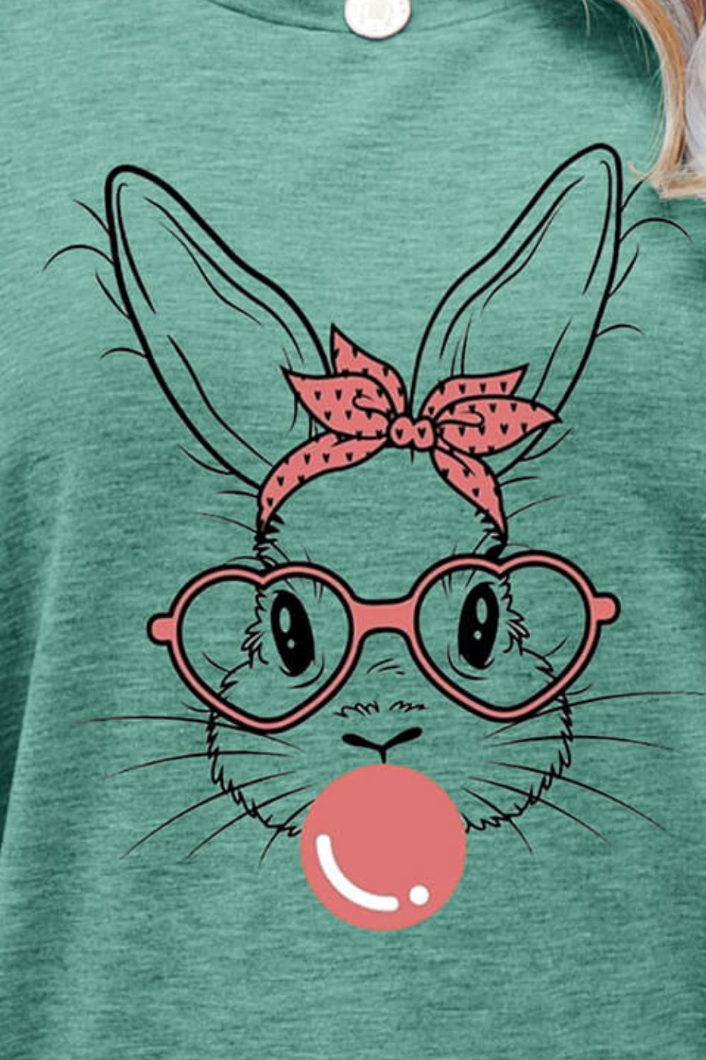Easter Bunny Graphic Round Neck T-Shirt