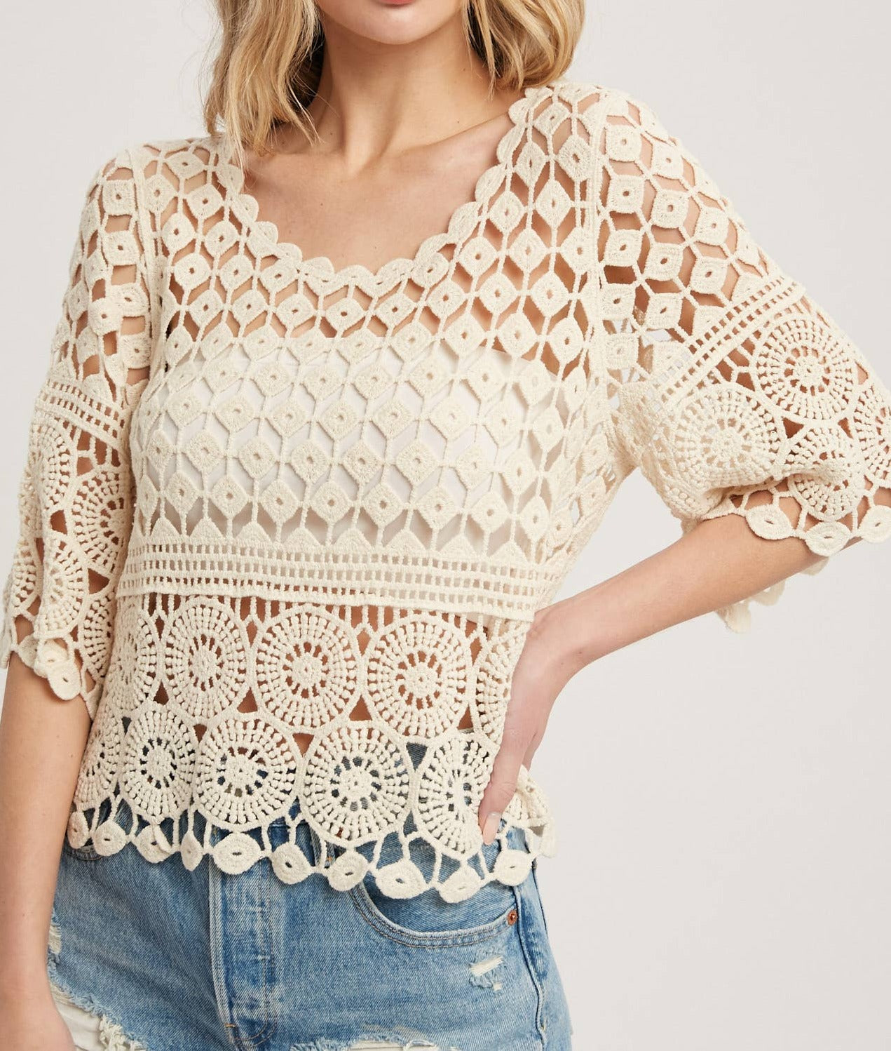 CROCHET LACE TOP