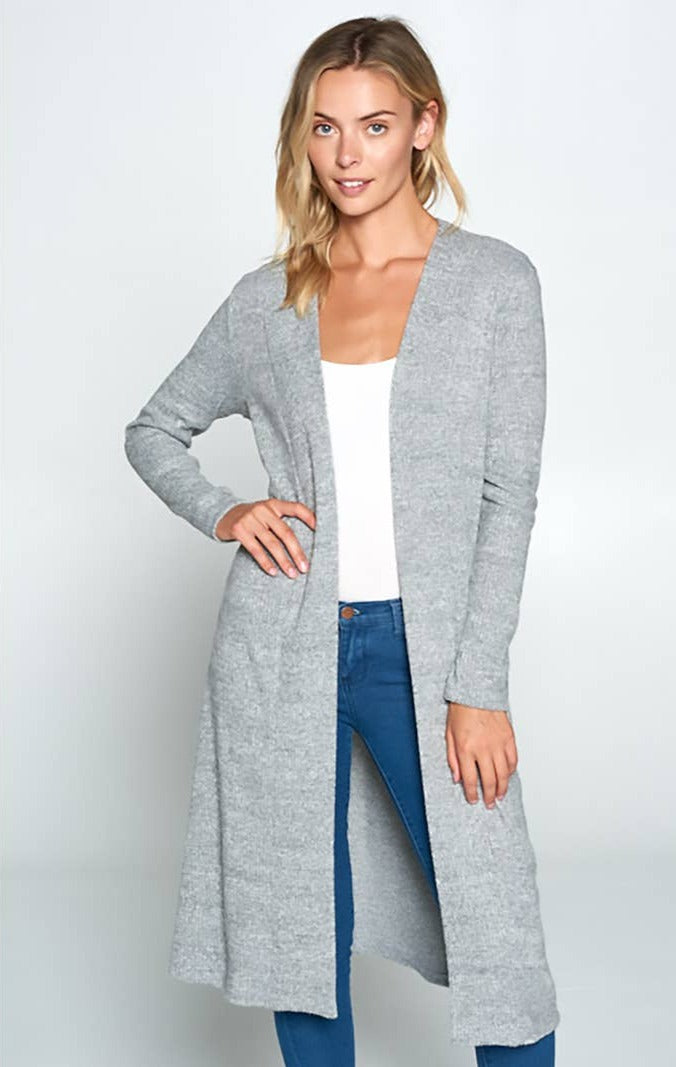Extra Soft Long Sleeve Ribbed Cardigan