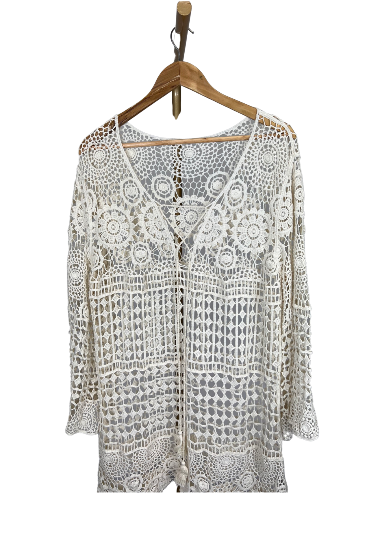 Lace-Up Crochet Tunic