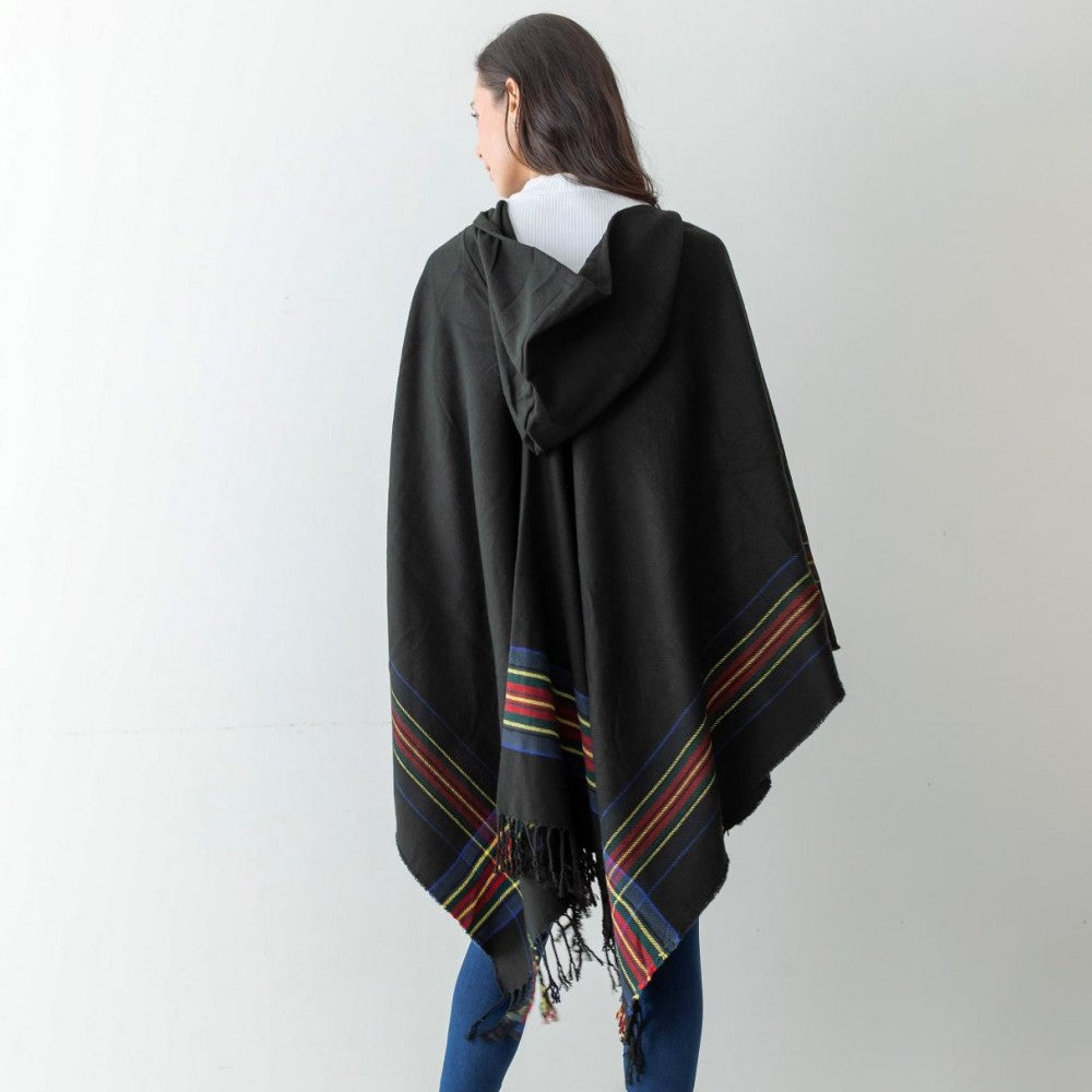 Hooded Woven Knit Ruana