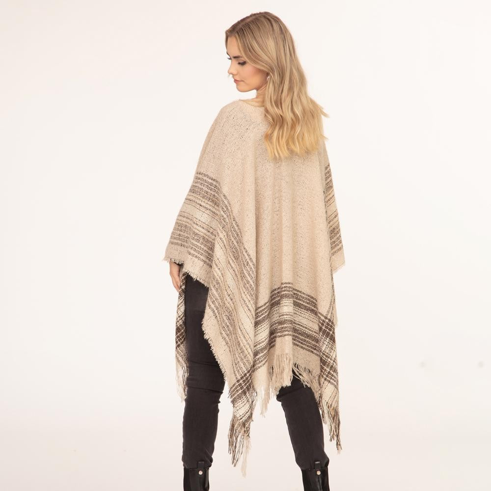 Classic Knit Ruana Wrap Natural