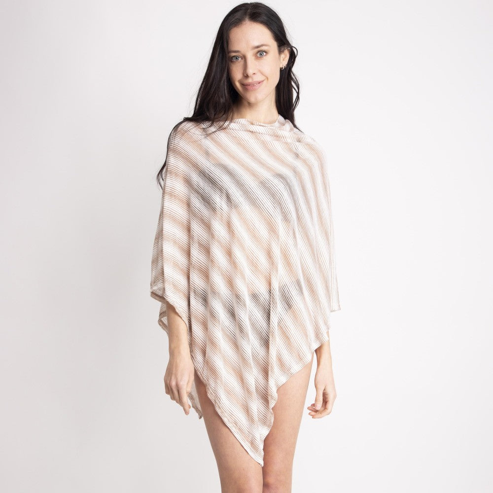 Sheer Striped Poncho