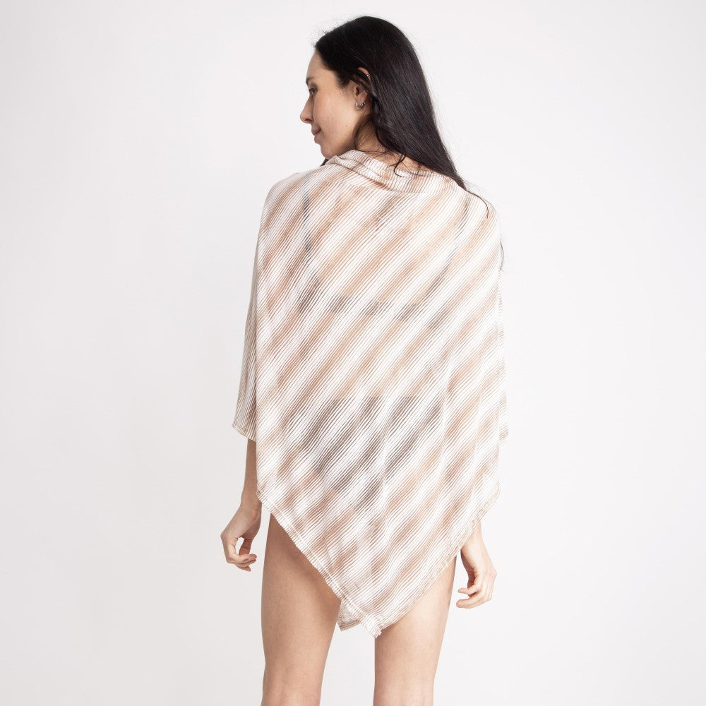 Sheer Striped Poncho