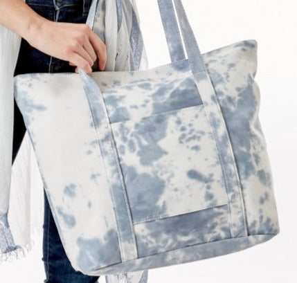 Tie Dye Print Canvas Tote Bag