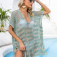 Openwork Slit V-Neck Cover Up