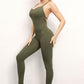 Crisscross Spaghetti Strap Active Jumpsuit