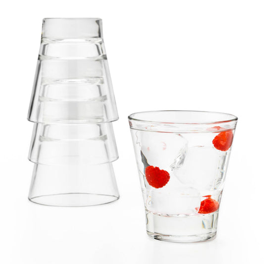Libbey Endeavor Stacking Rocks Glasses, 9-ounce, Set of 12