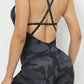 Crisscross V-Neck Spaghetti Strap Active Romper