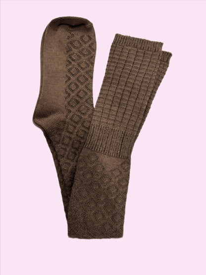 Thigh high knitted sock