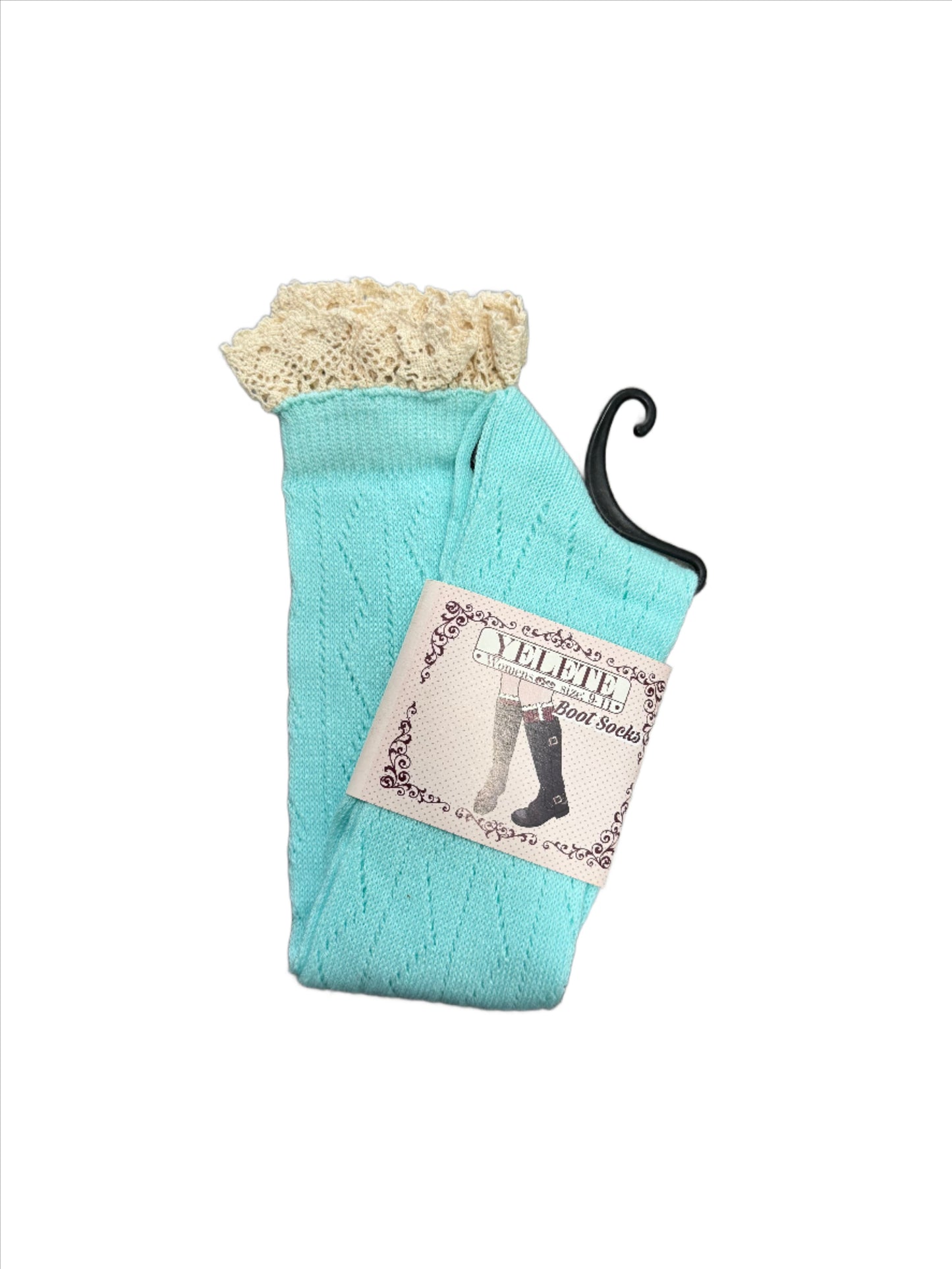 Ric-Rack Knit Knee High Cotton Socks