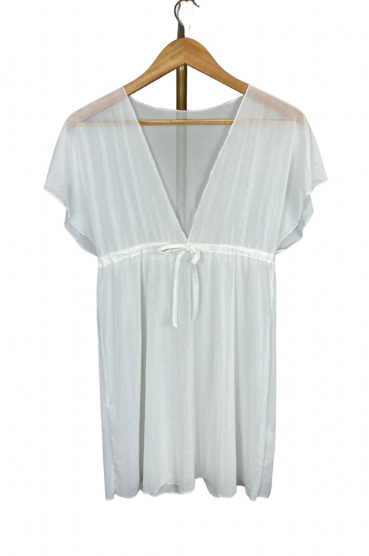 Chiffon Pull Over Sheer White