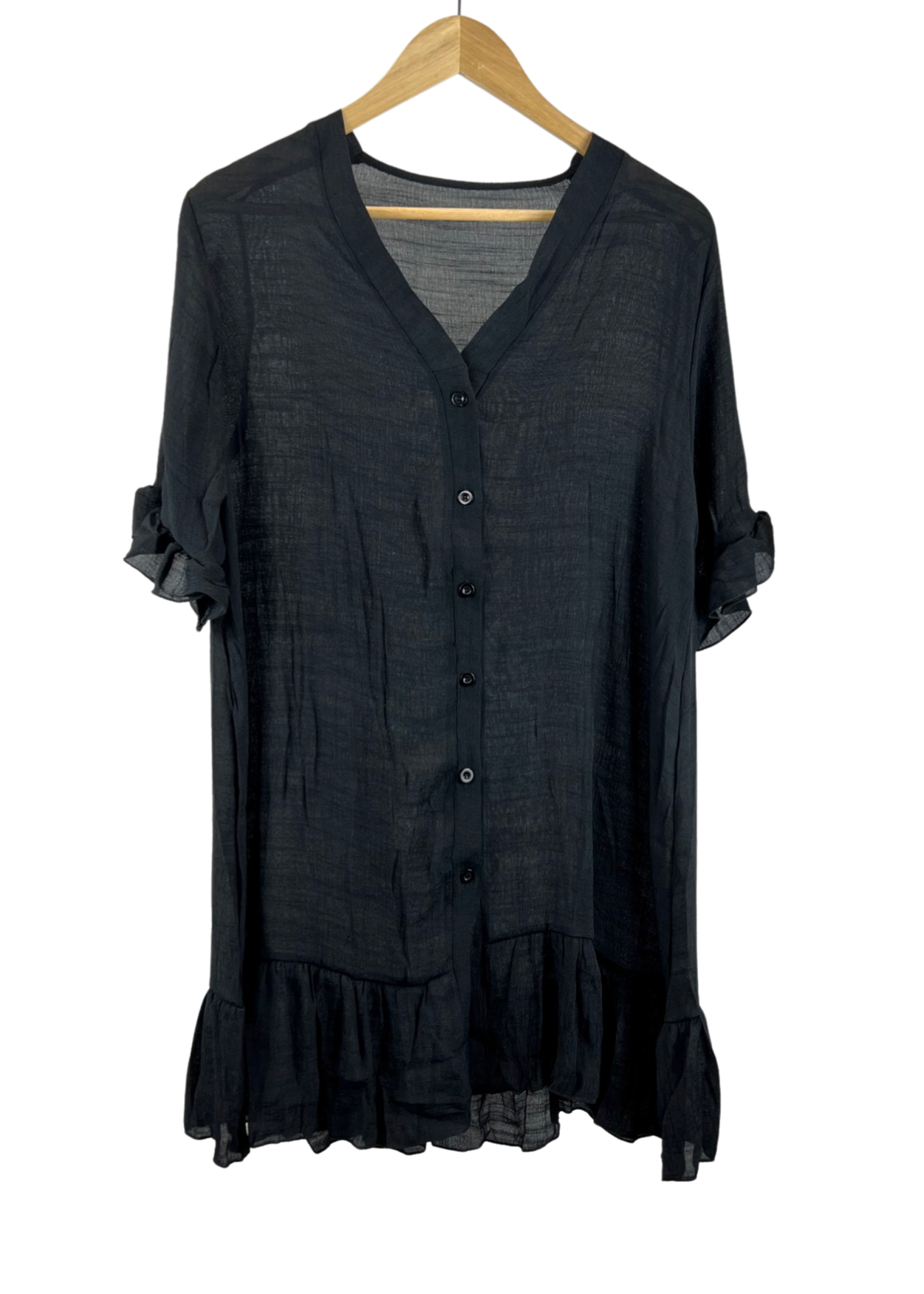 Sheer Button Up Dress Cover Up