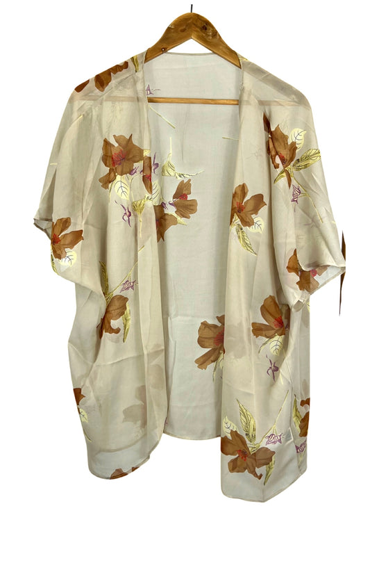 Chiffon Kimono Natural Floral