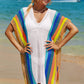 Openwork Striped Slit Knit Cover Up