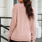 Sequin Candy Cane Round Neck Sweatshirt