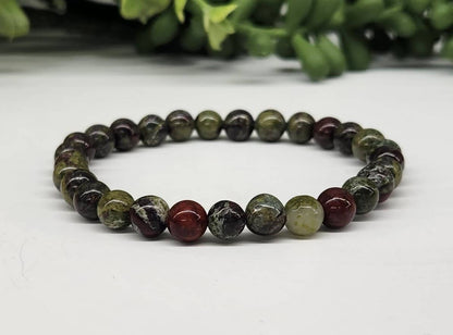 Dragon Bloodstone Stretchable Gemstone Bracelet 6mm Beads