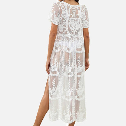 Sheer Lace Floral Dress