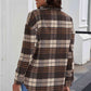 Plaid Curved Hem Dropped Shoulder Longline Shirt Jacket