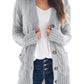 Cable-Knit Buttoned Cardigan with Pockets