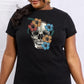 Simply Love Full Size Flower Skull Graphic Cotton Tee