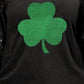 Plus Size Lucky Clover Sequin Round Neck Blouse
