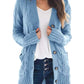 Cable-Knit Buttoned Cardigan with Pockets