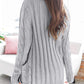 Cable-Knit Buttoned Cardigan with Pockets