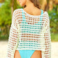 Openwork Boat Neck Long Sleeve Cover-Up