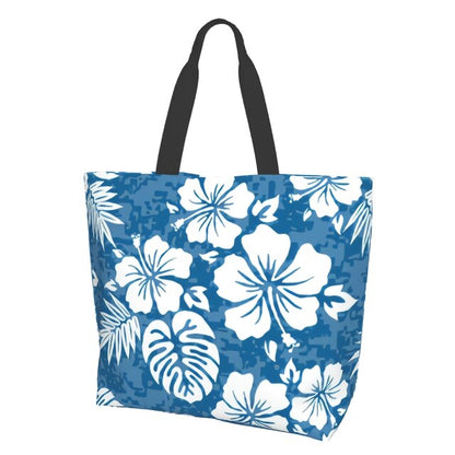 Hawaiian Flowers Printed Tote