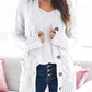 Cable-Knit Buttoned Cardigan with Pockets
