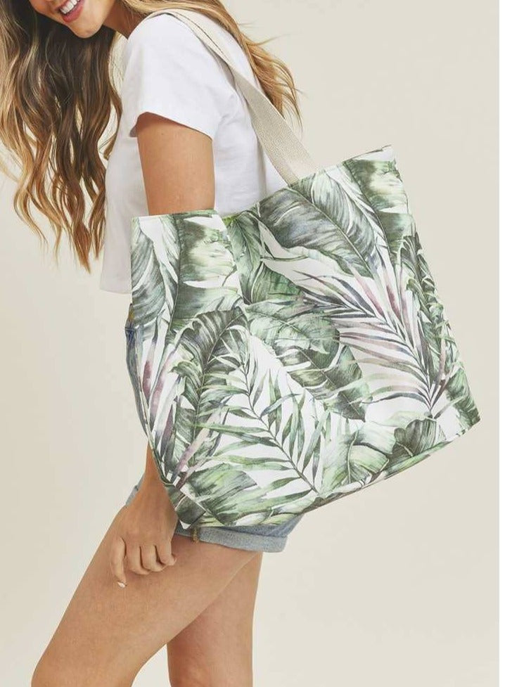 Palm Leaf Oversized Bag