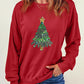 Sequin Christmas Tree Long Sleeve Sweatshirt