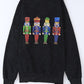 Sequin Nutcracker Long Sleeve Slit Sweatshirt
