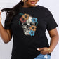 Simply Love Full Size Flower Skull Graphic Cotton Tee