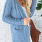 Cable-Knit Buttoned Cardigan with Pockets