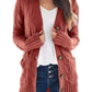 Cable-Knit Buttoned Cardigan with Pockets