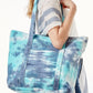 Tie Dye Print Canvas Tote Bag