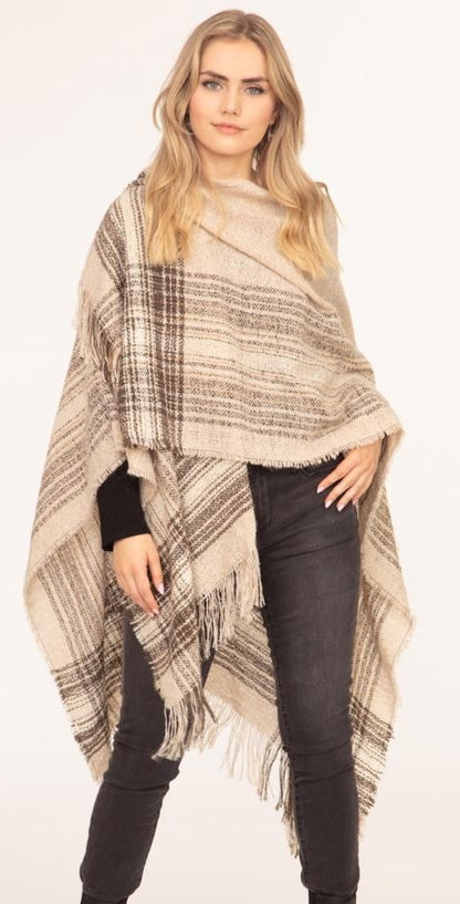 Classic Knit Ruana Wrap Natural