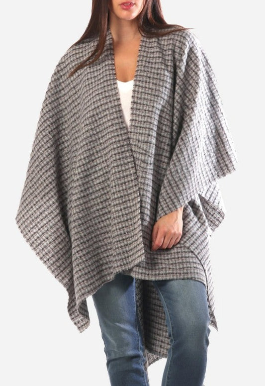 Plaid Woven Ruana