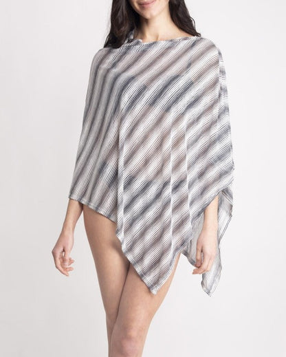 Sheer Striped Poncho