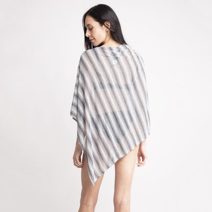 Sheer Striped Poncho
