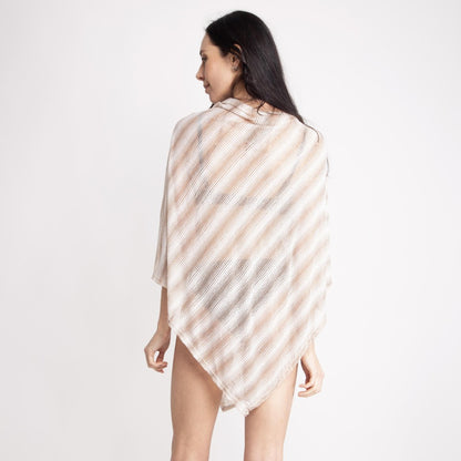 Sheer Striped Poncho