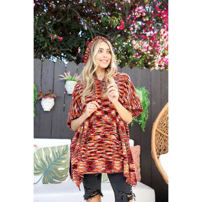 Mosaic Modernized Hooded Poncho