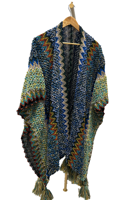 Colorful Crochet Patterned Ruana