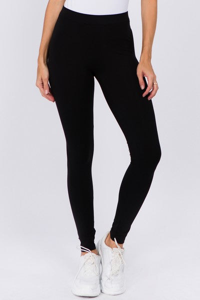 Cotton High Rise Leggings Black