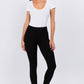 Cotton High Rise Leggings Black