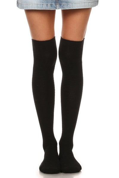 Thigh high knitted sock