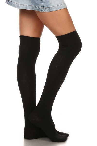 Thigh high knitted sock